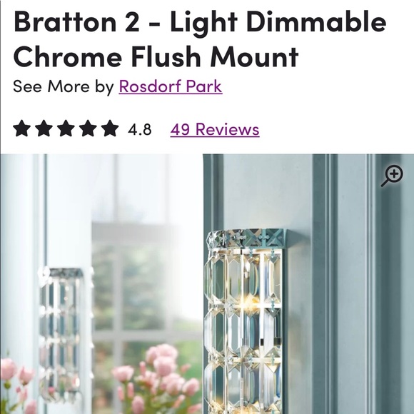 Britton (1) Light Dimmable Chrome Flush Mount Wall Sconce